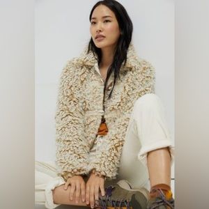 Brenna Faux Fur Coat in Taupe from Anthropologie